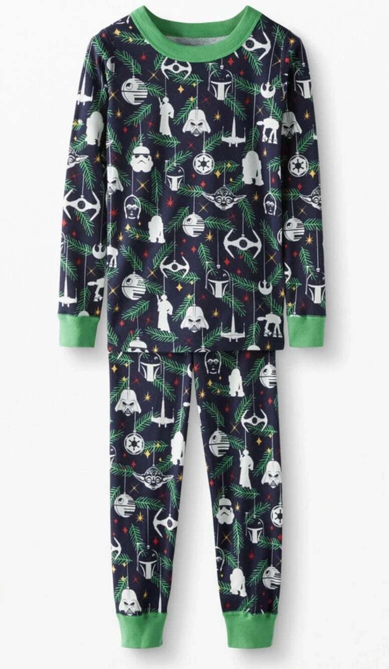 HANNA ANDERSSON Star Wars Holiday Ornament Organic Long Johns Pajama Size 10
